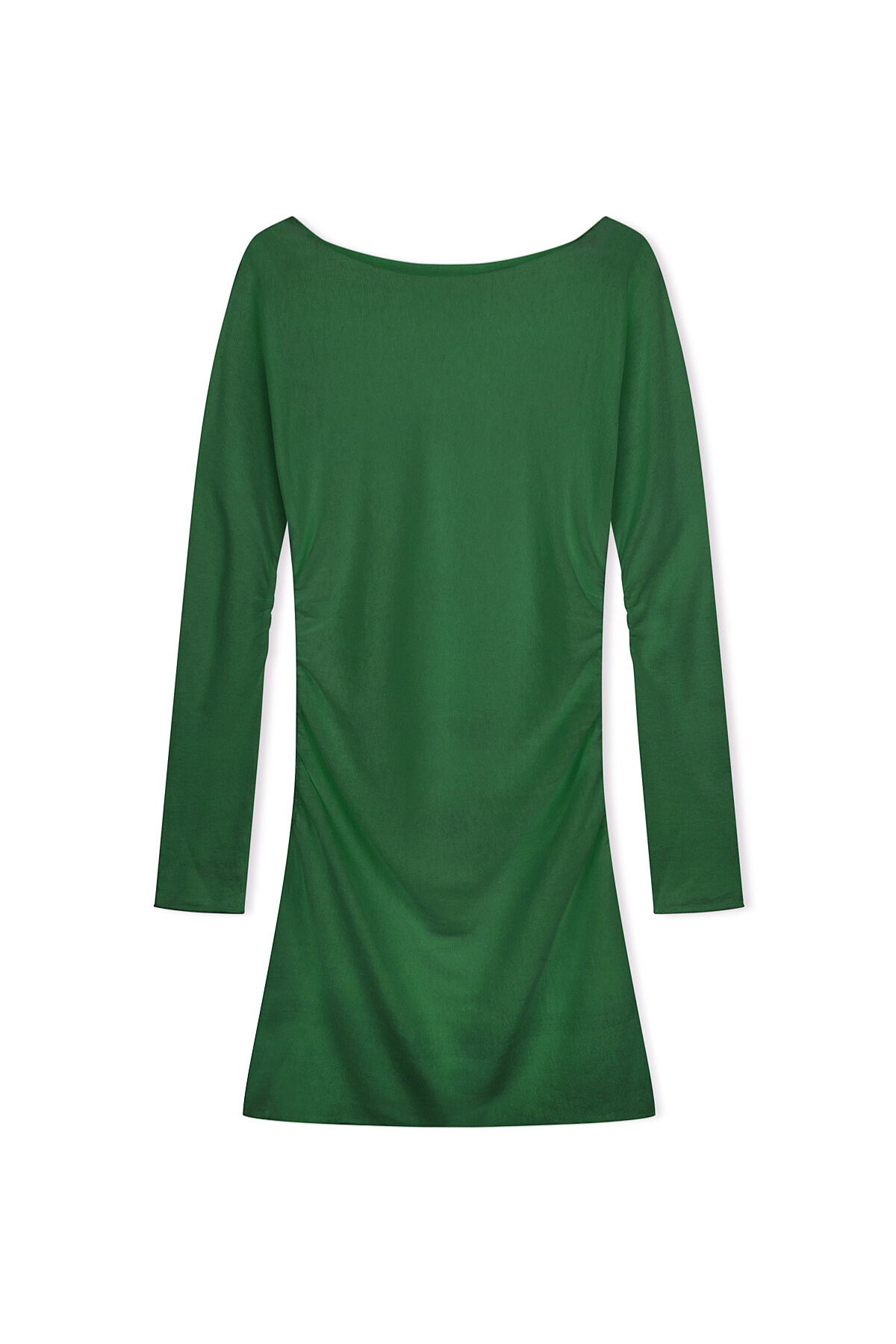 Gathered Knit Dress - Tallow Green