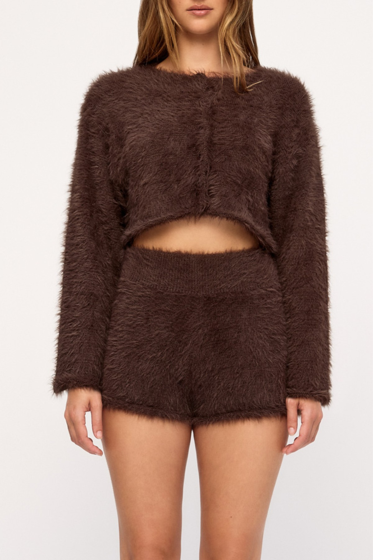 Fluffy Knit Short - Chocolate