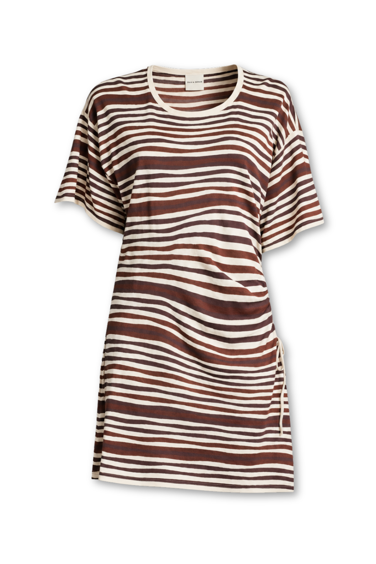 T-Shirt Knit Dress - Chocolate Stripe