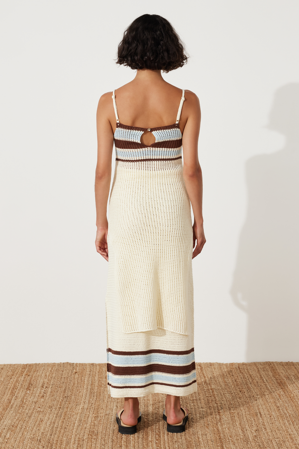 Sea Stripe Cotton Crochet Skirt