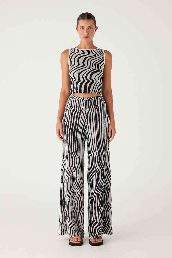 Ripple Stripe Cotton Blend Knit Pant