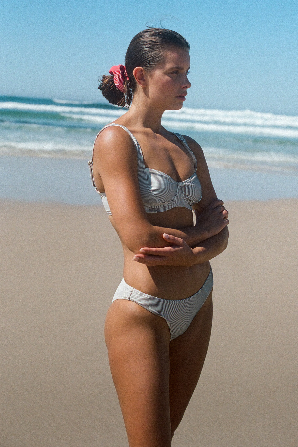 Signature Stripe Bra Cup Top - Coconut