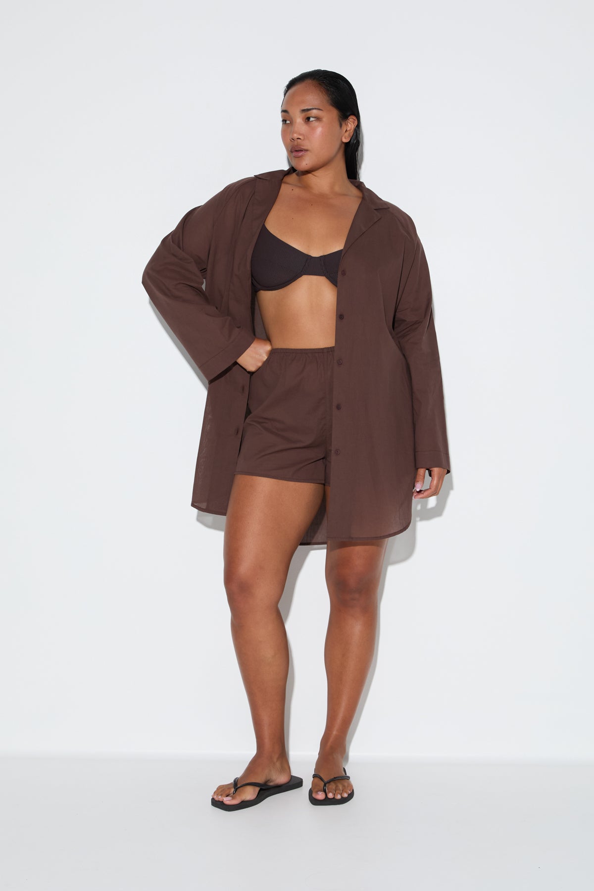 Signature Cotton Shirt - Smoky Brown