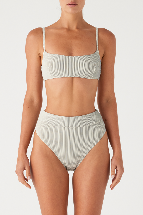 Signature Stripe High Waisted Brief - Coconut