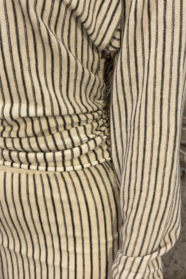 Semi Sheer Knit Skirt - Natural Pin Stripe