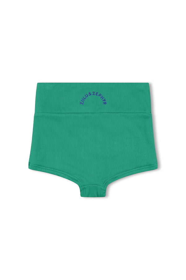 Mini Rib Logo Boy Short - Emerald
