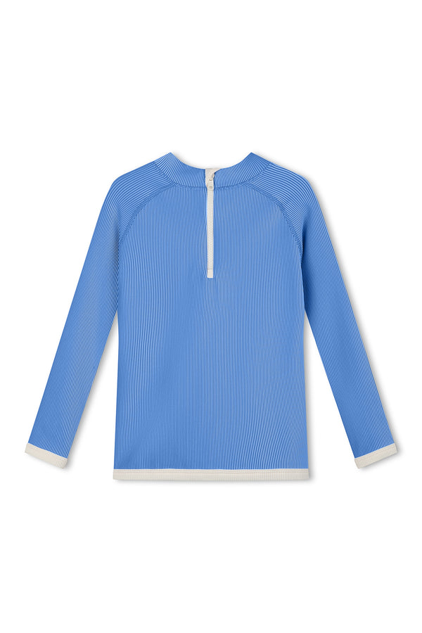 Mini Stripe Rib Rashie - Sky