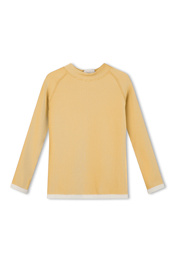 Mini Stripe Rib Rashie - Marigold