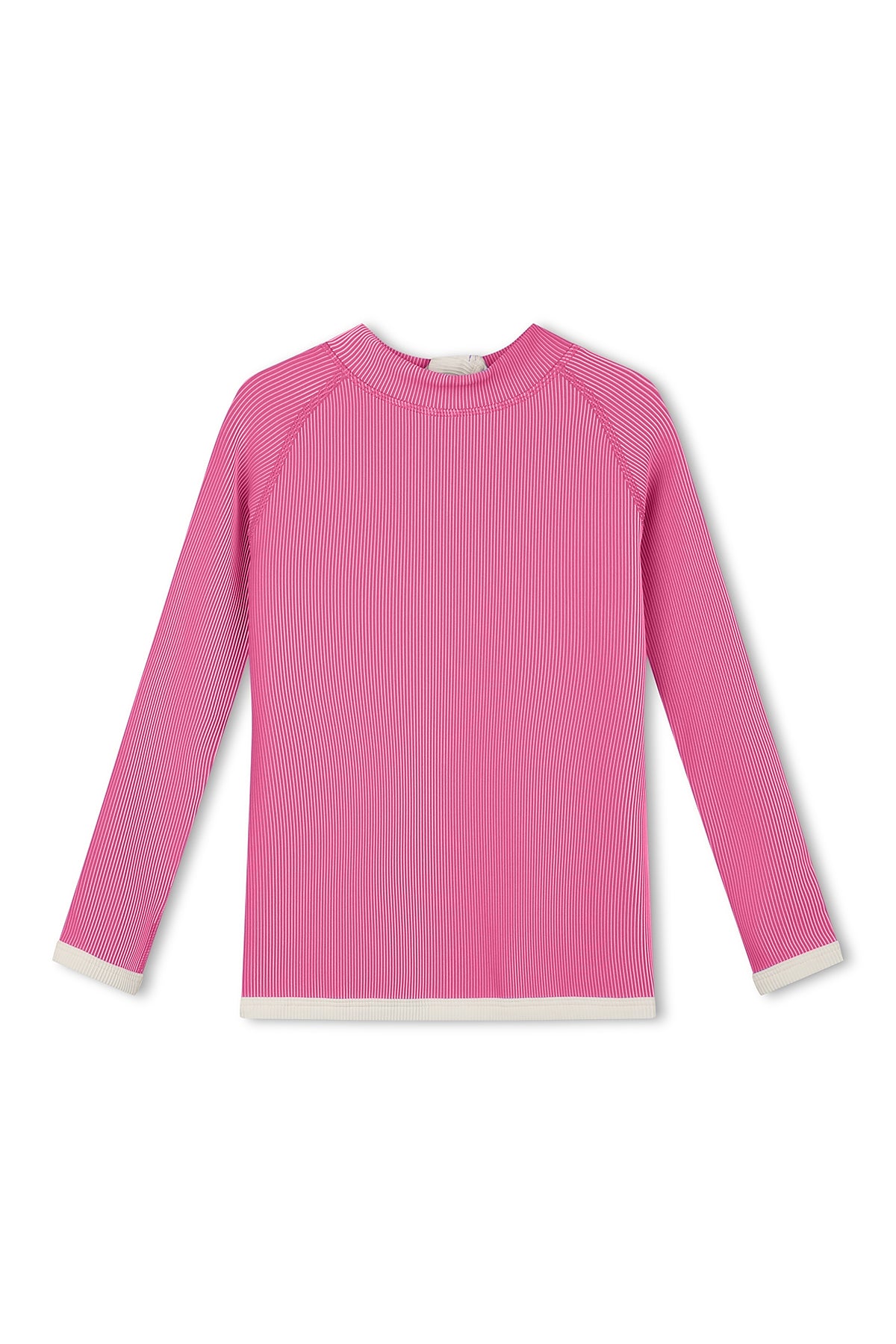 Mini Stripe Rib Rashie - Shell Pink