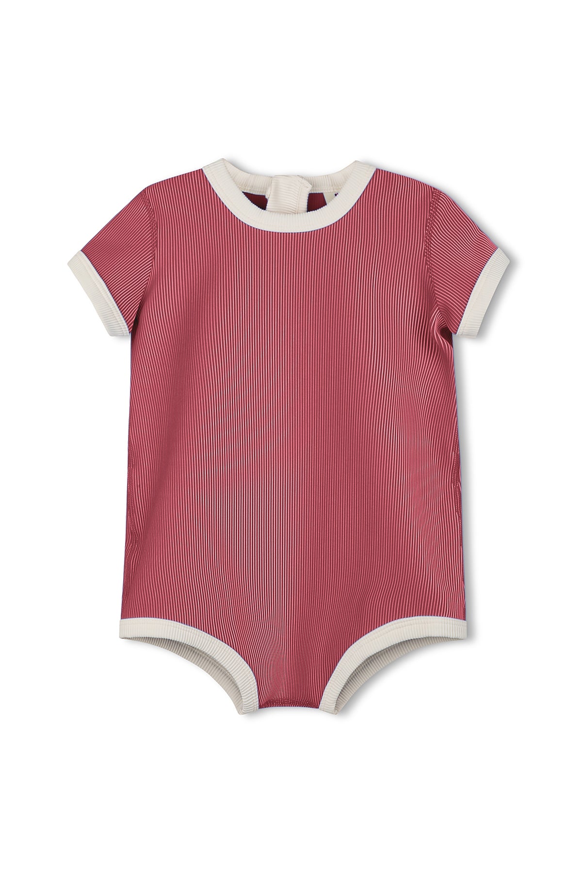 Mini Stripe Infant Onesie - Clay Red