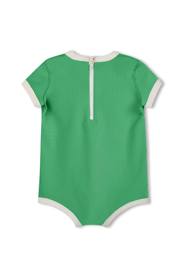 Mini Stripe Rib Infant Onesie - Parrot Green
