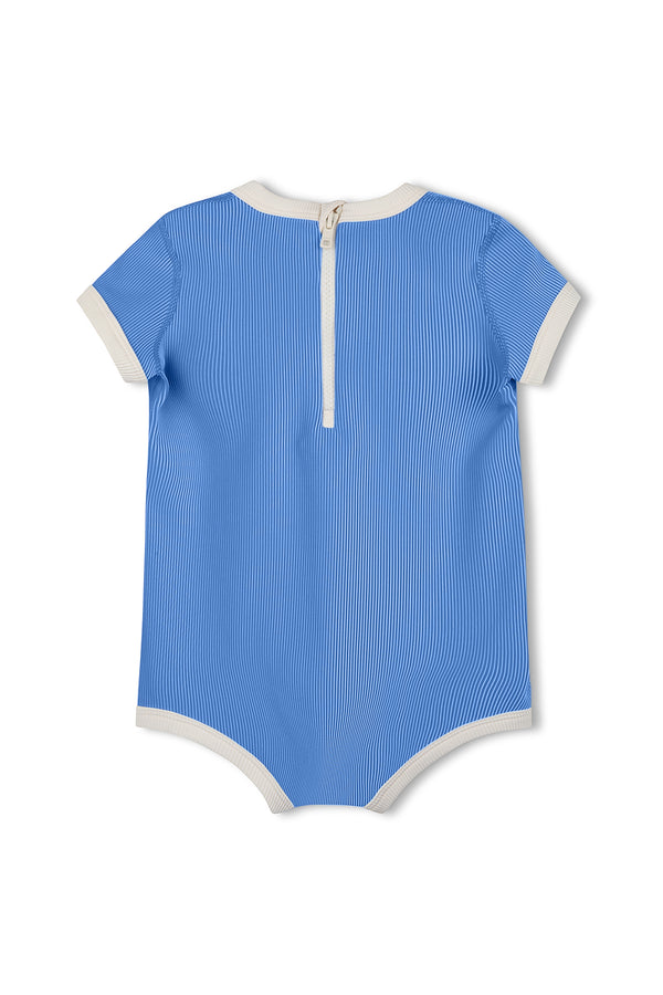 Mini Stripe Rib Infant Onesie - Sky