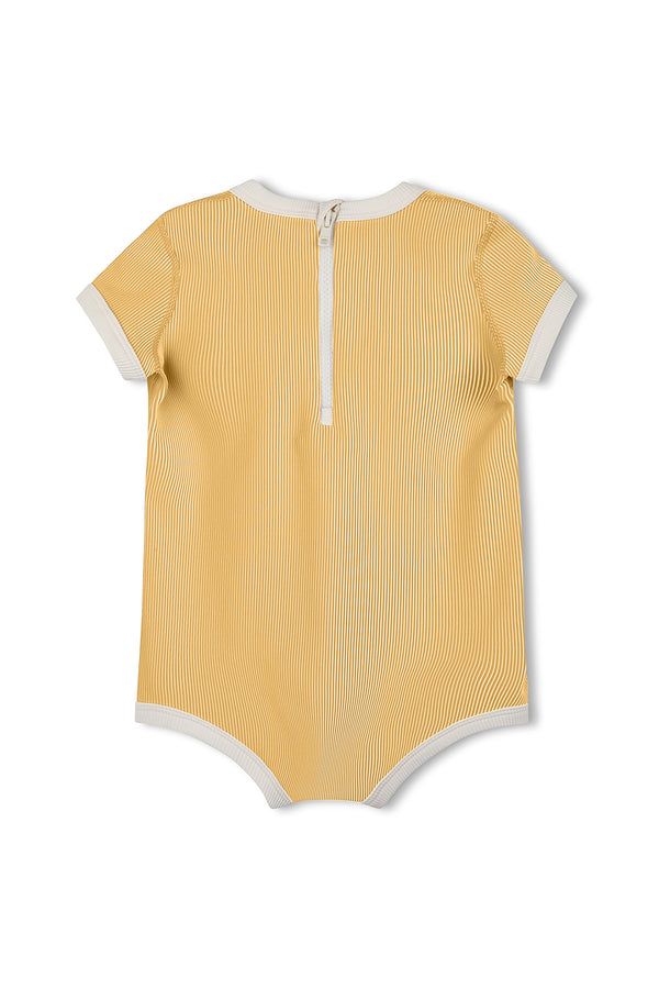 Mini Stripe Rib Infant Onesie - Marigold