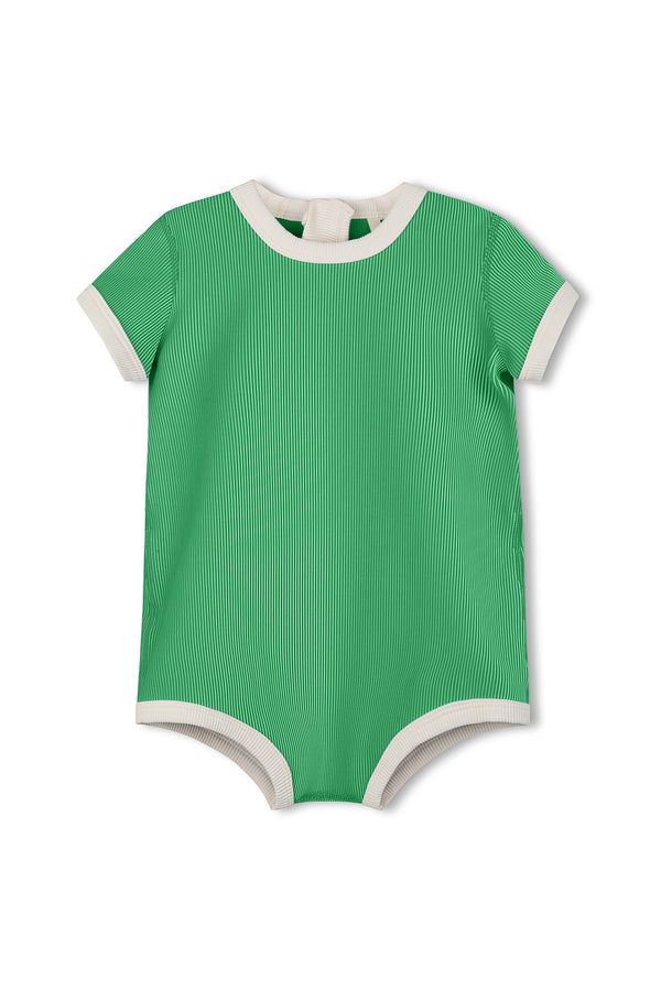 Mini Stripe Rib Infant Onesie - Parrot Green