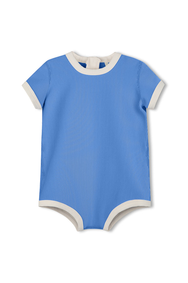 Mini Stripe Rib Infant Onesie - Sky