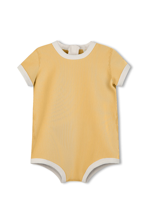 Mini Stripe Rib Infant Onesie - Marigold