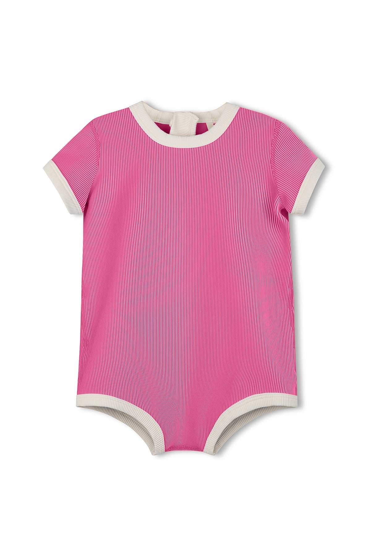 Mini Stripe Rib Infant Onesie - Shell Pink