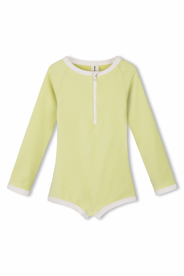 PRE-ORDER Mini Stripe Rib Rashie Onesie - Citrus