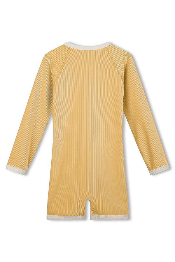 Mini Stripe Rib Surf Suit - Marigold