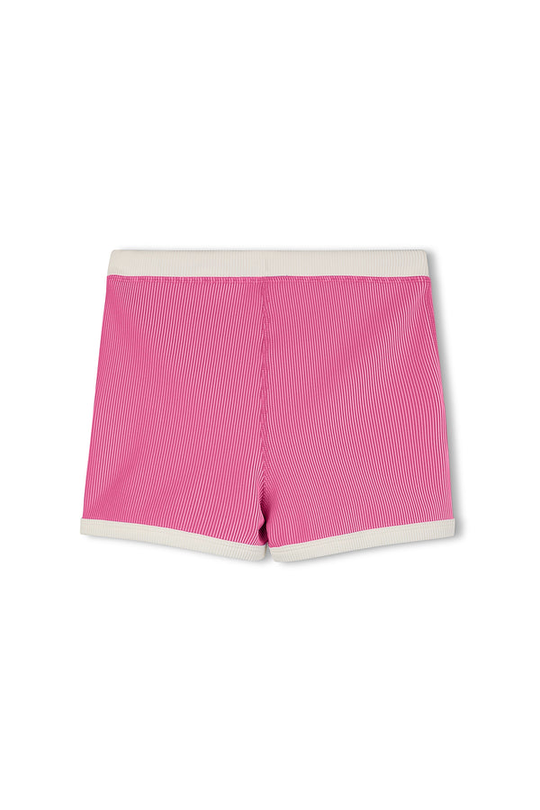 Mini Stripe Rib Surf Short - Shell Pink