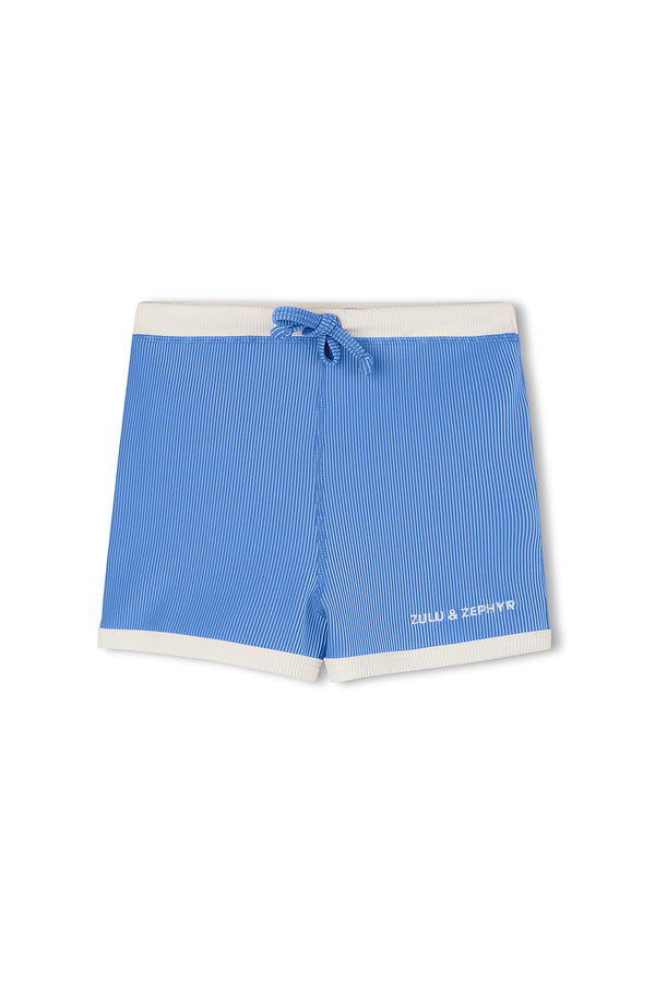 Mini Stripe Rib Surf Short - Sky