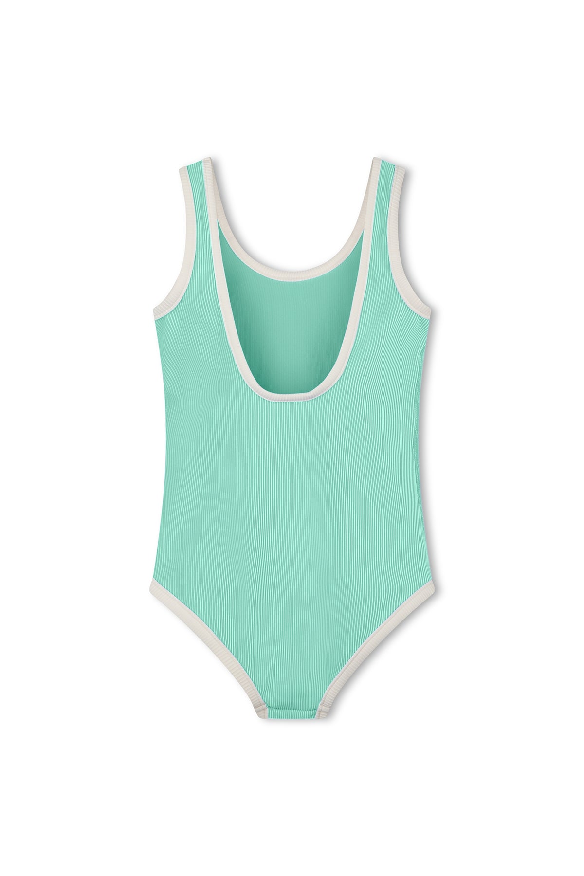 Mini Stripe Scoop One Piece - Aqua