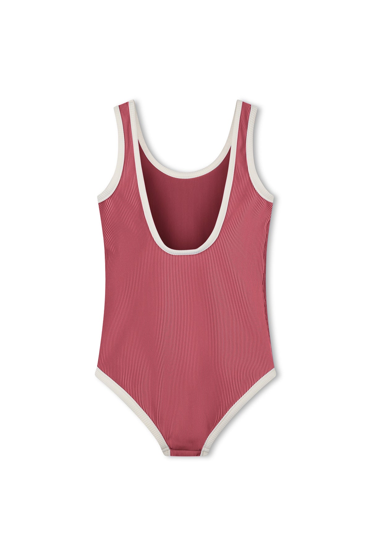 Mini Stripe Scoop One Piece - Clay Red