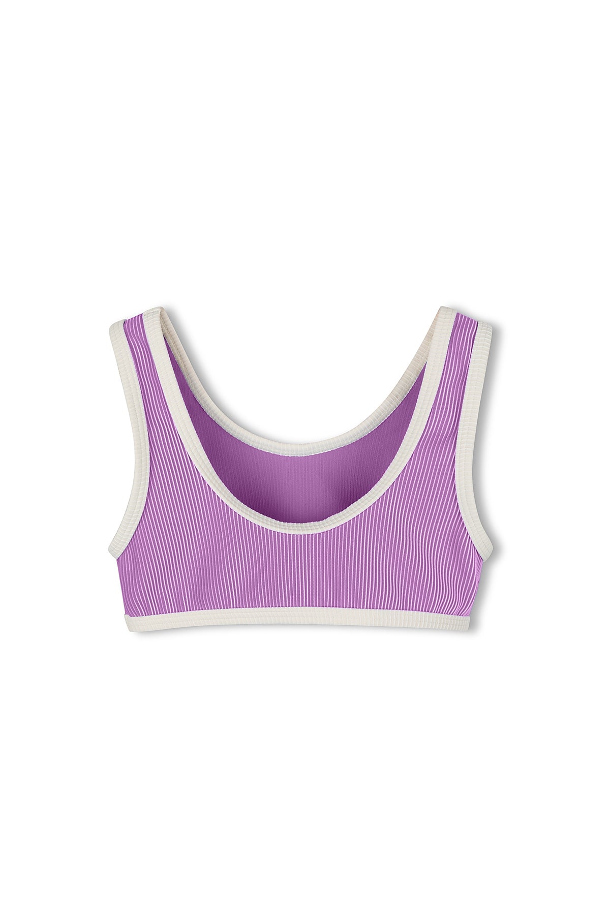 Mini Stripe Scoop Bikini Top - Lilac