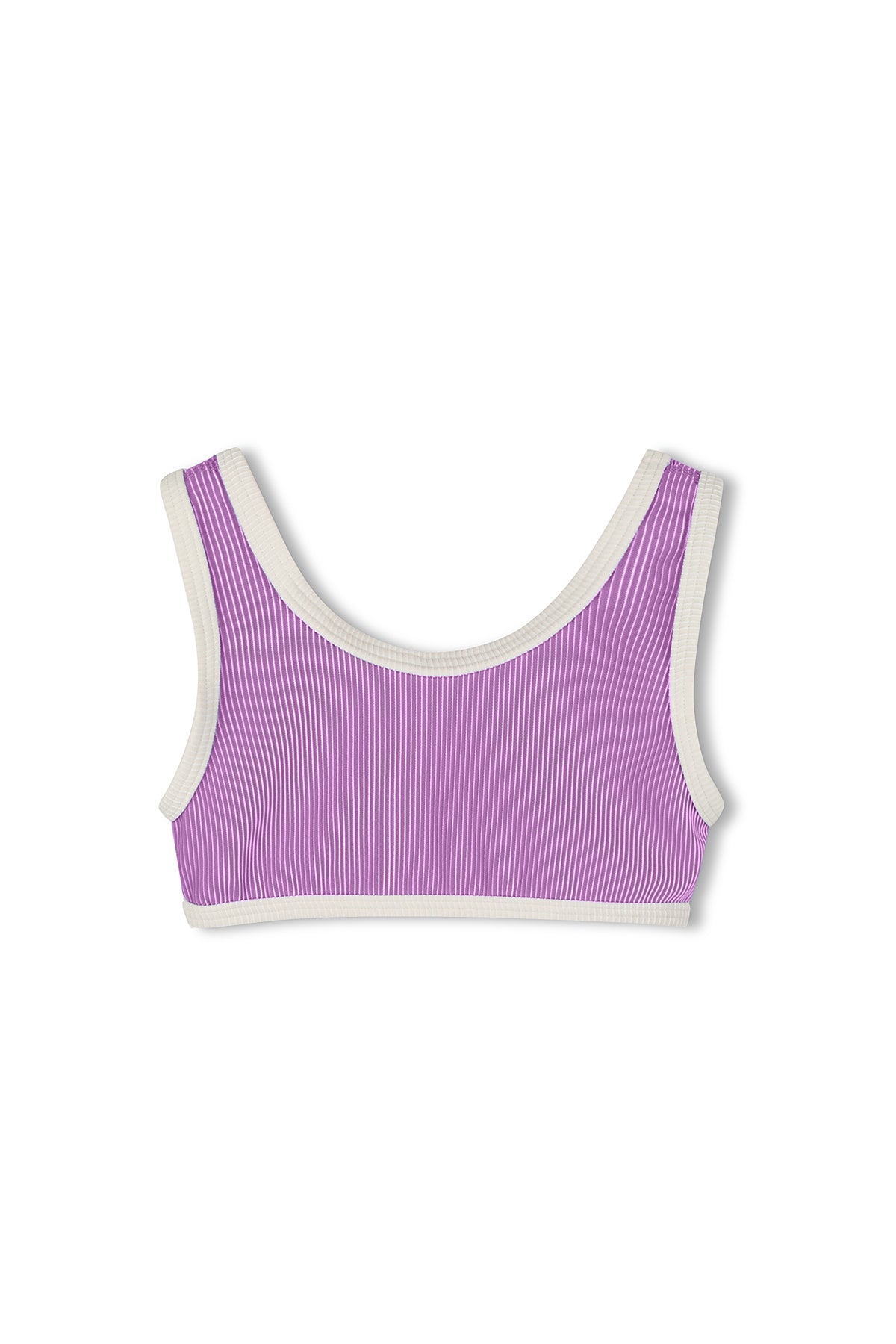 Mini Stripe Scoop Bikini Top - Lilac