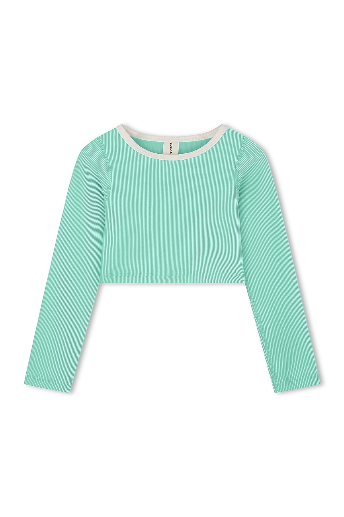 Mini Stripe Crop Rashie - Aqua