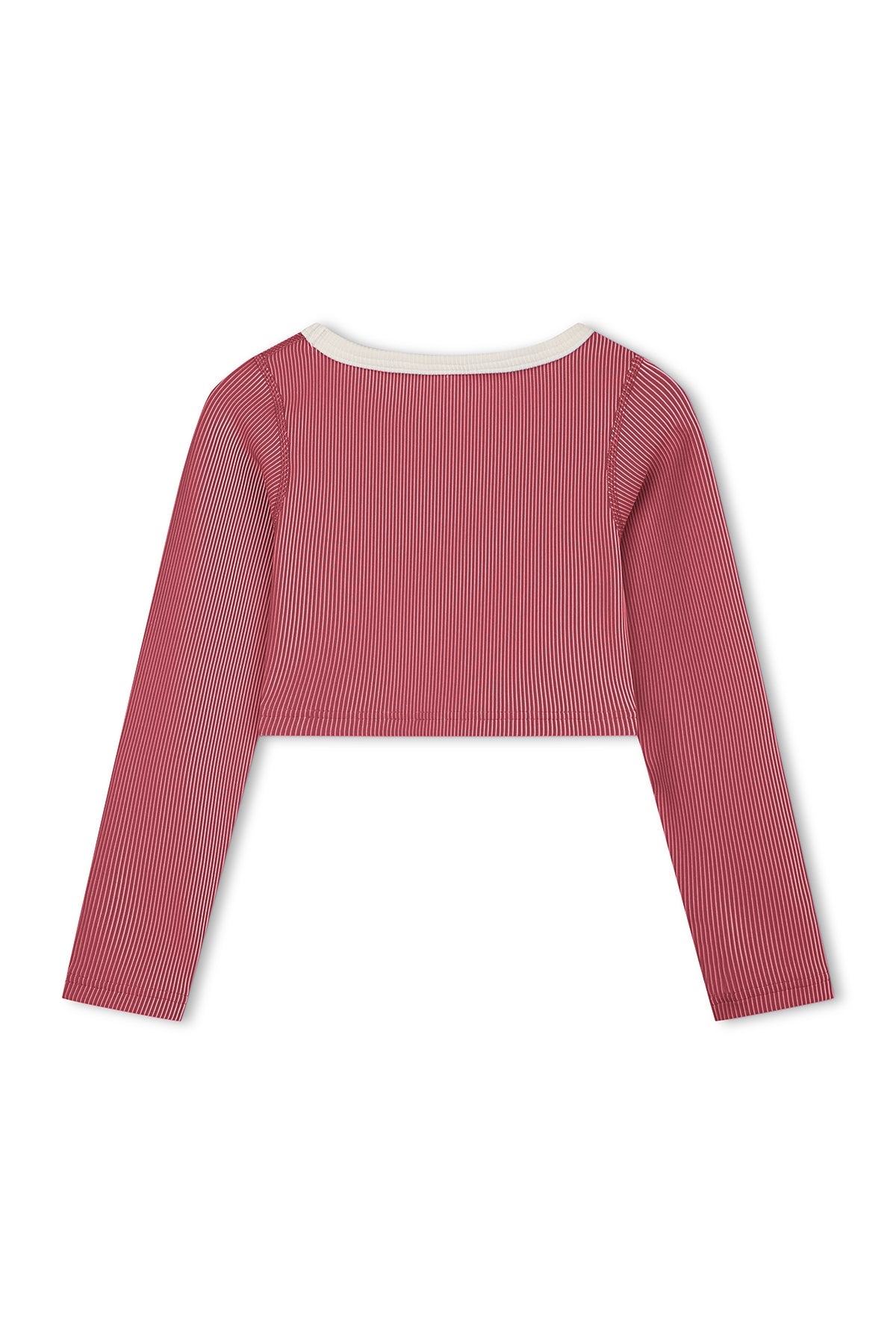 Mini Stripe Crop Rashie - Clay Red