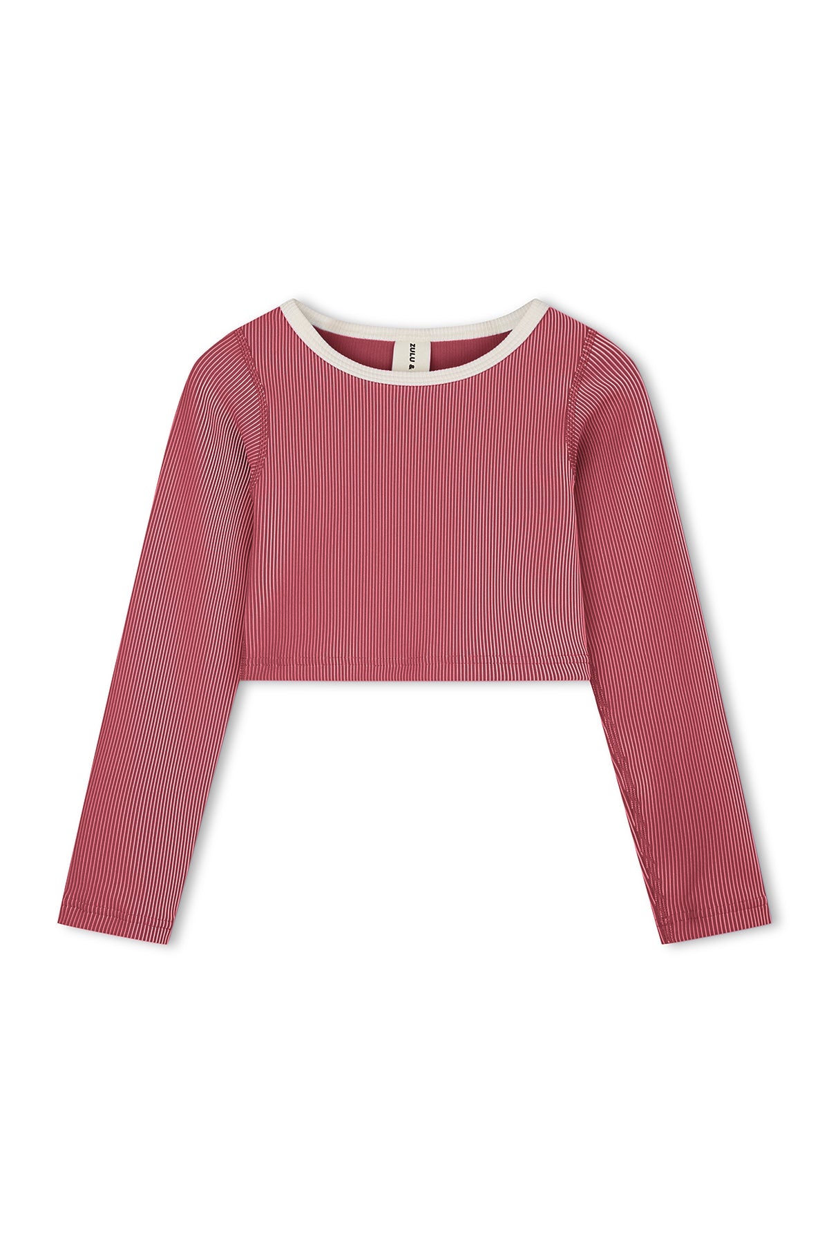Mini Stripe Crop Rashie - Clay Red