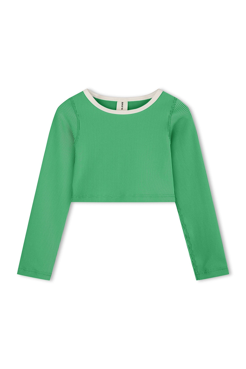 Mini Stripe Rib Crop Rashie - Parrot Green – Zulu & Zephyr