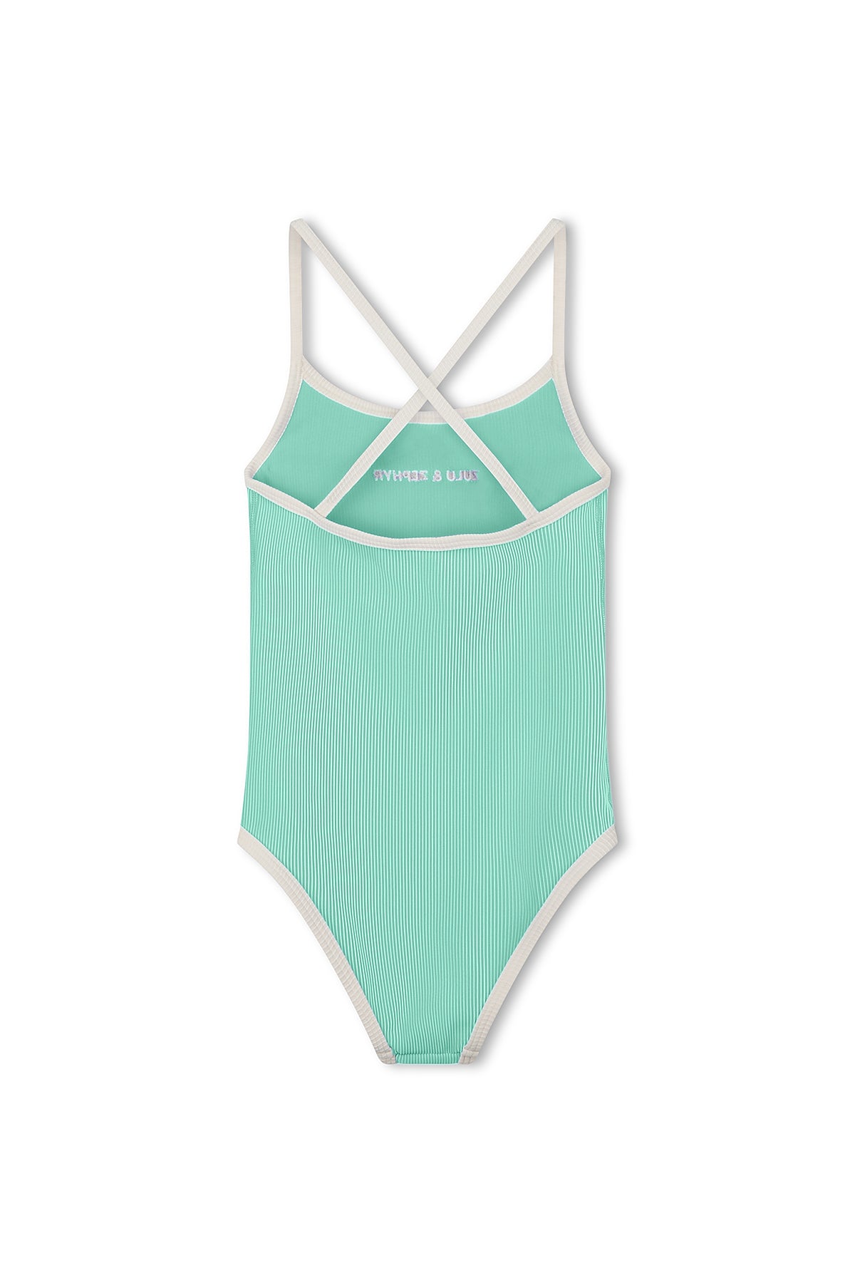 Mini Stripe Logo One Piece - Aqua
