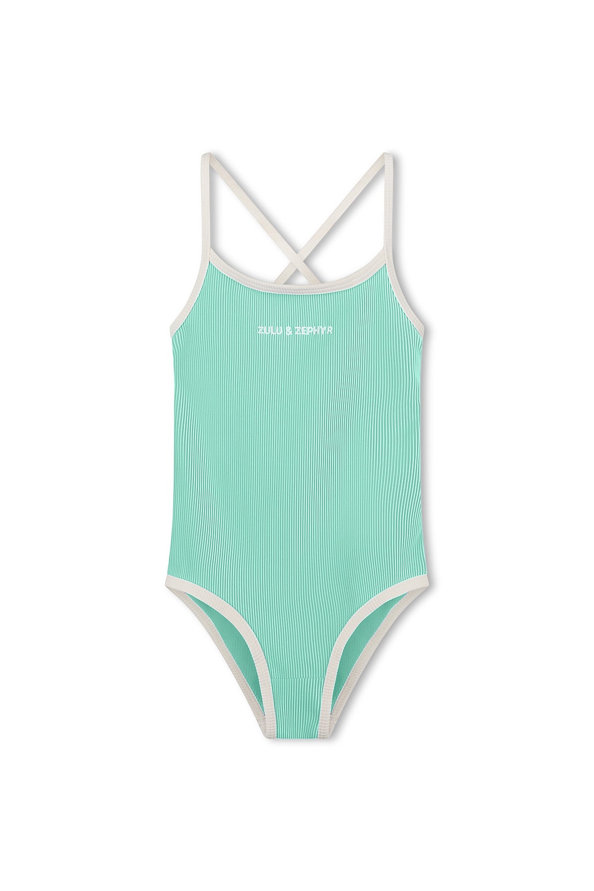 Mini Stripe Logo One Piece - Aqua