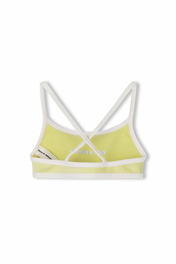 Mini Stripe Rib Logo Bikini Top - Citrus