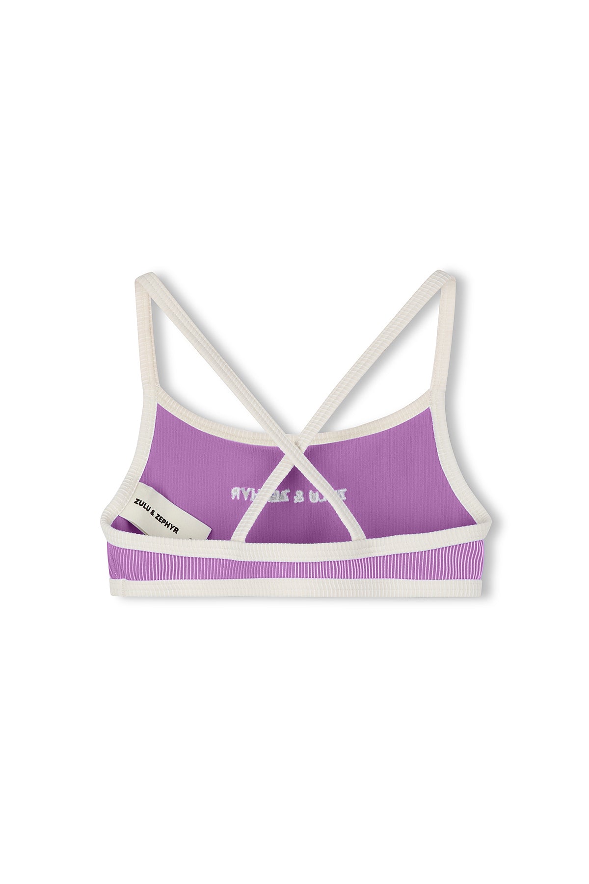 Mini Stripe Logo Bikini Top - Lilac