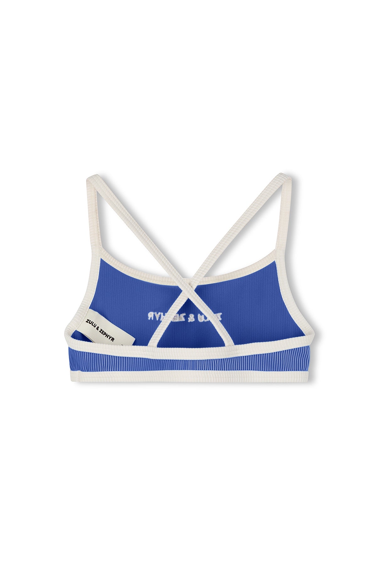 Mini Stripe Logo Bikini Top - Sea Blue
