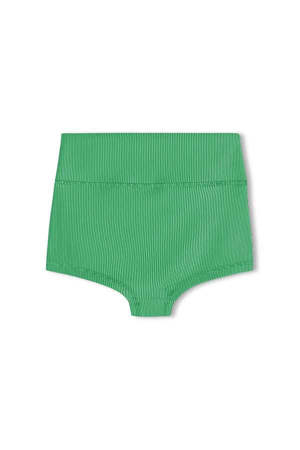 Mini Stripe Rib Boy Short - Parrot Green