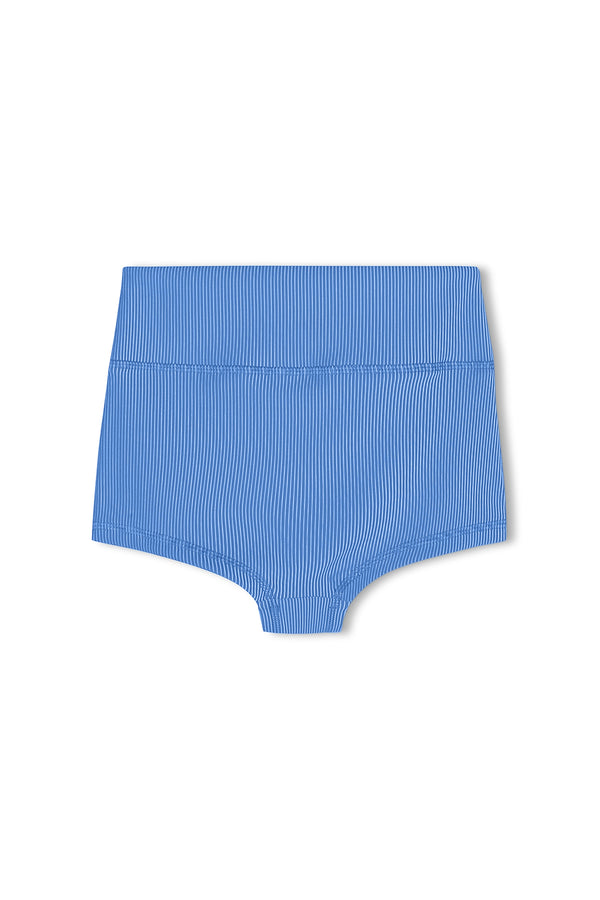Mini Stripe Rib Boy Short - Sky