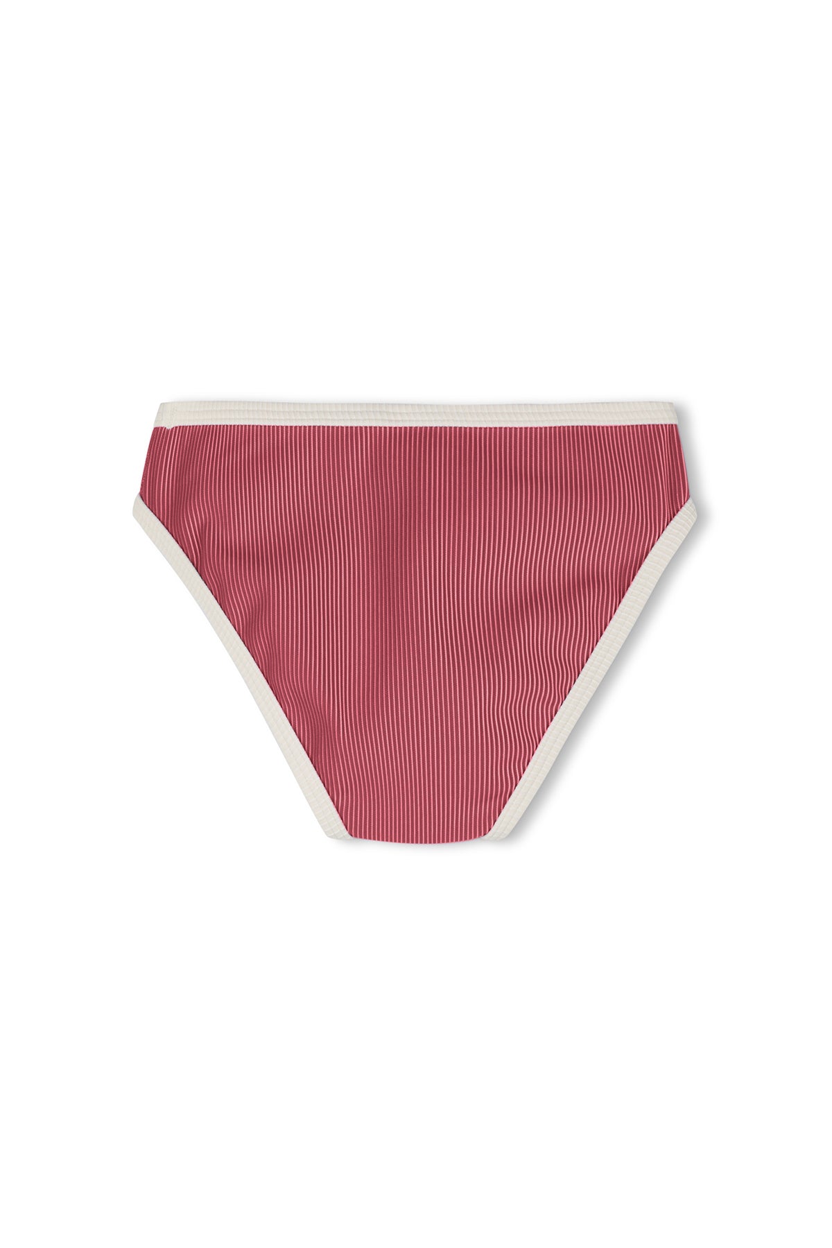 Mini Stripe Bikini Bottom - Clay Red