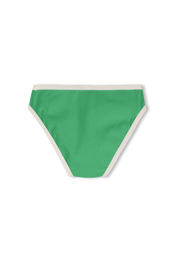 Mini Stripe Rib Bikini Bottom - Parrot Green