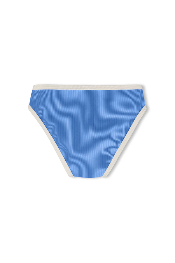 Mini Stripe Rib Bikini Bottom - Sky