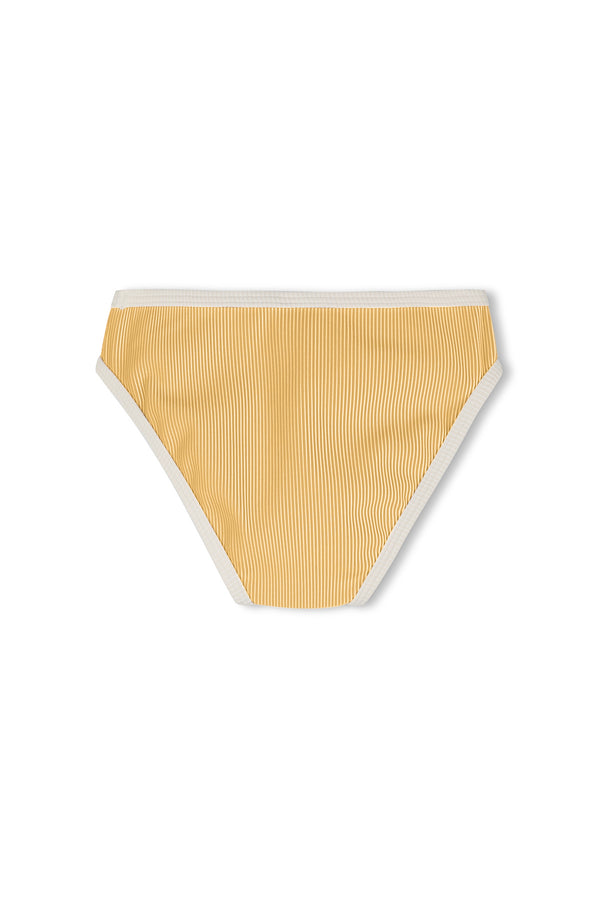 Mini Stripe Rib Bikini Bottom - Marigold