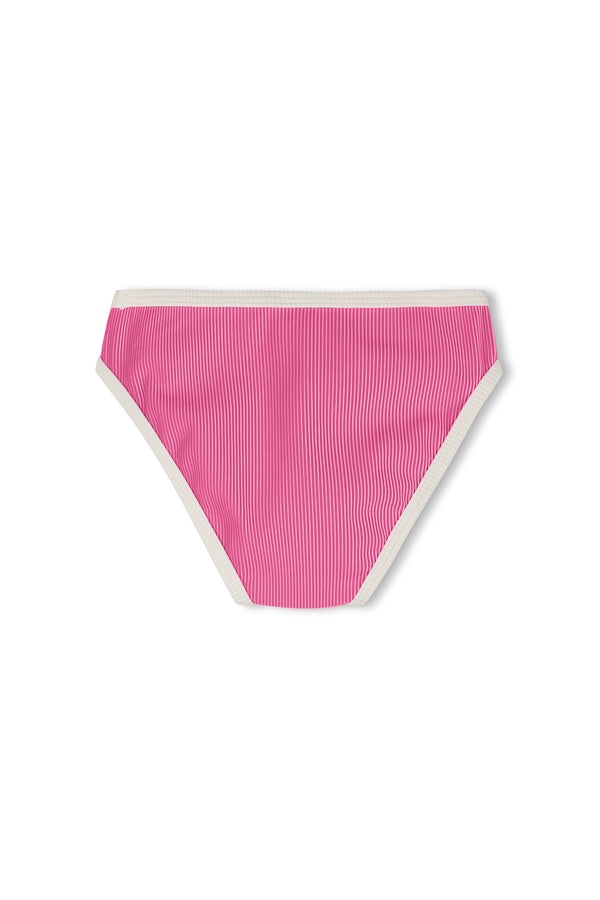 Mini Stripe Rib Bikini Bottom - Shell Pink