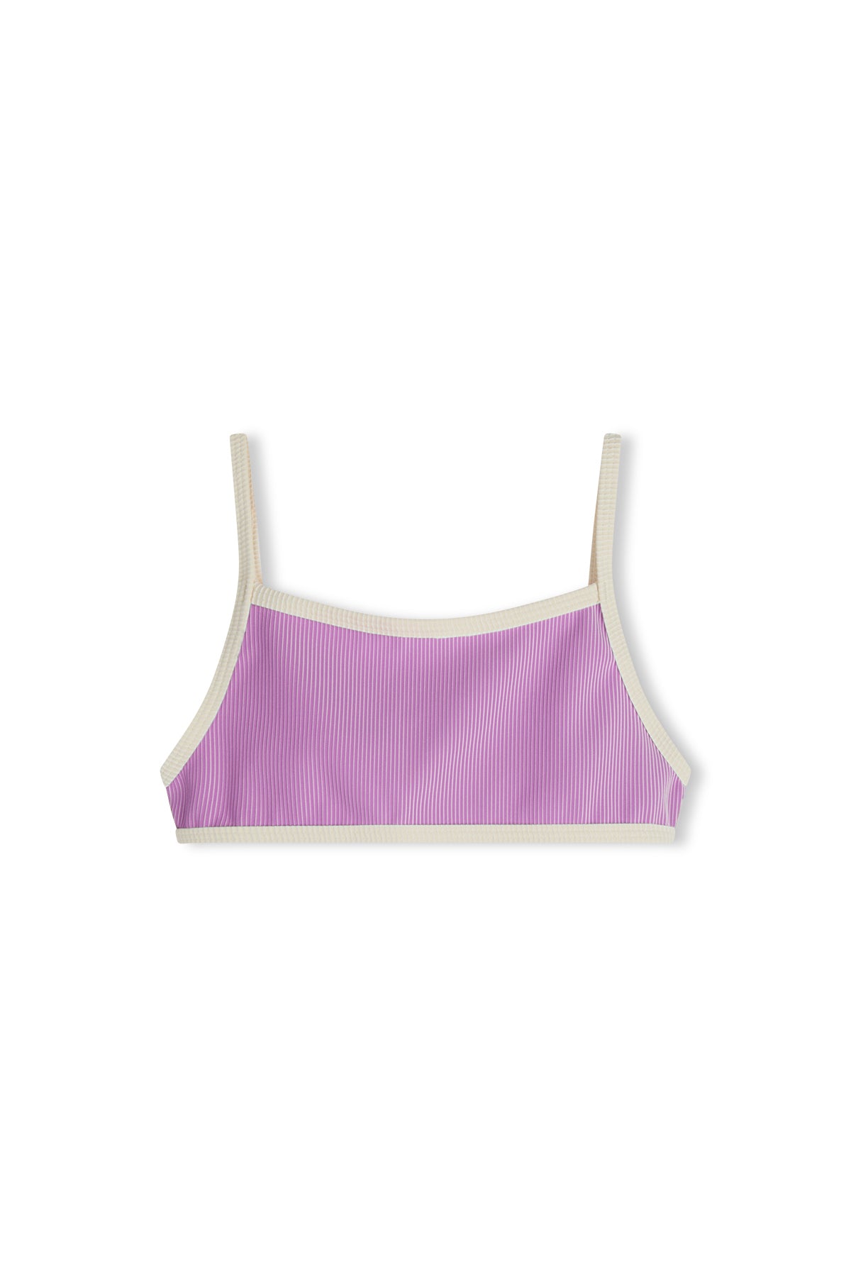 Mini Stripe Rib Adjustable Bralette - Lilac