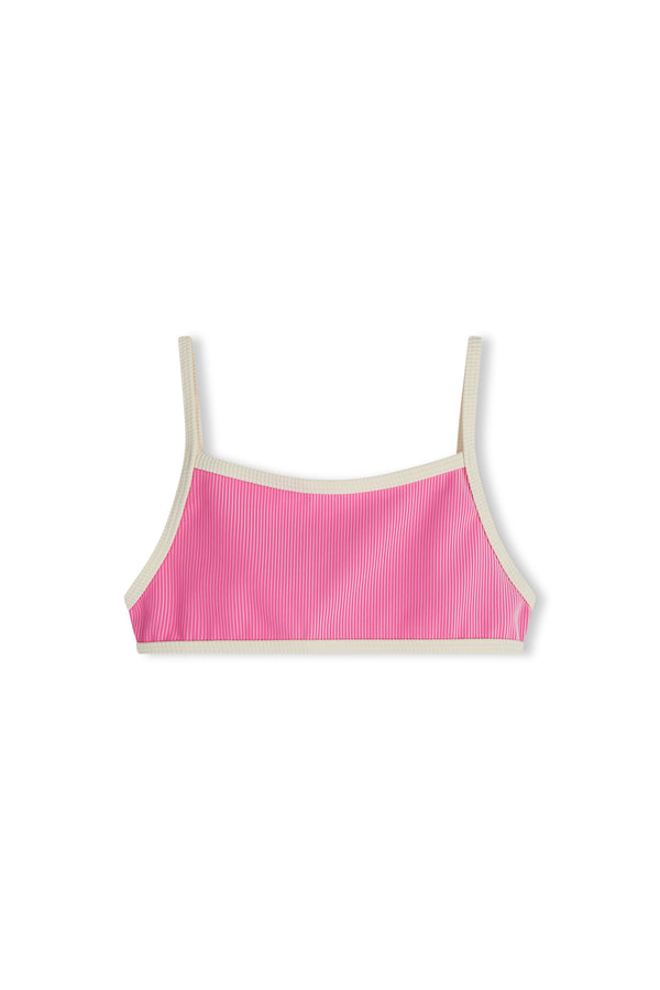Stripe Rib Adjustable Bralette - Shell Pink