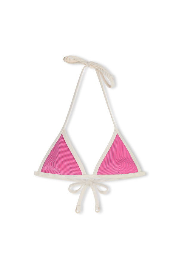 Stripe Rib Triangle Top - Shell Pink