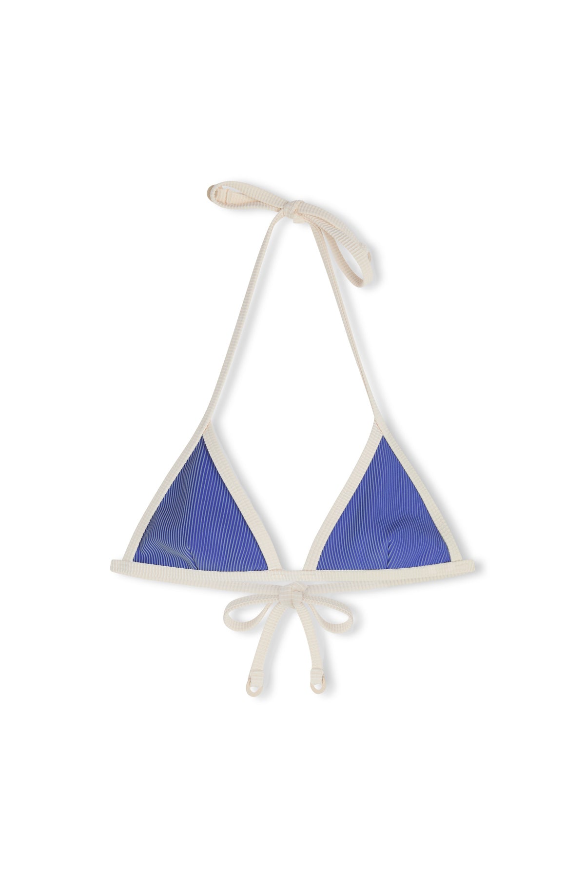 Mini Stripe Rib Triangle Top - Sea Blue