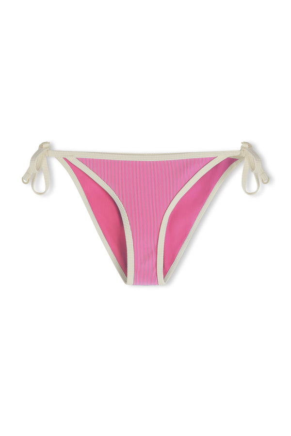Stripe Rib Tie Side Brief - Shell Pink